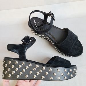 B Brian Atwood Franki Suede Platform Sandals